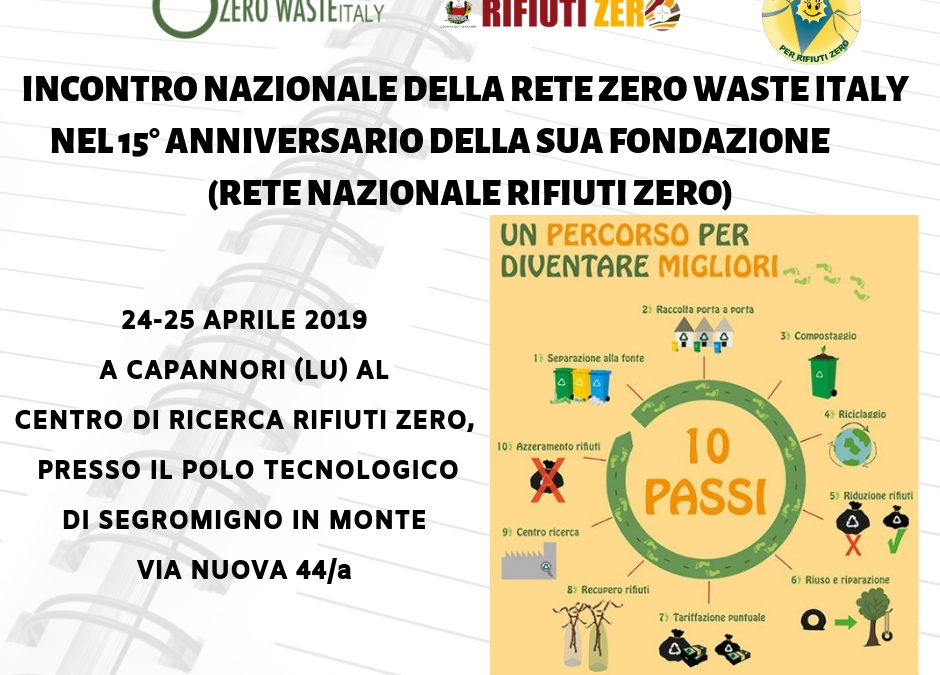 Il 24 e 25 aprile a Capannori l’incontro nazionale della Rete Zero Waste Italy